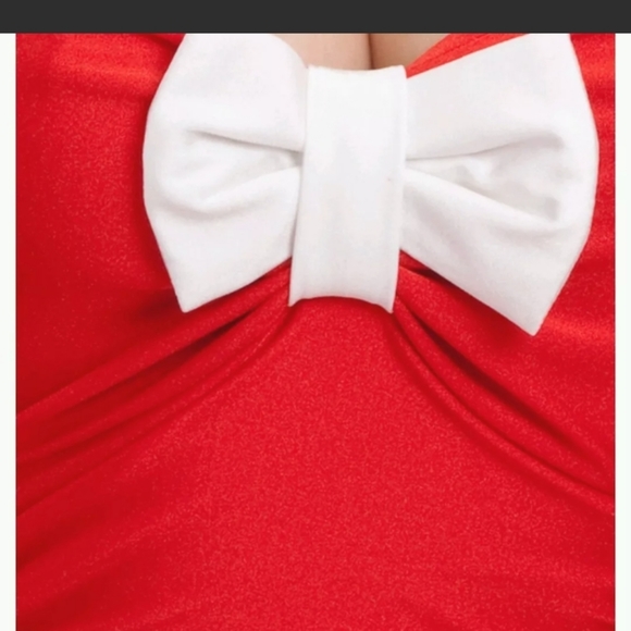 Red Bow Retro Swimsuit Womens Rockabilly Costume Pinup Halter Solid XL New WT! - Picture 3 of 4